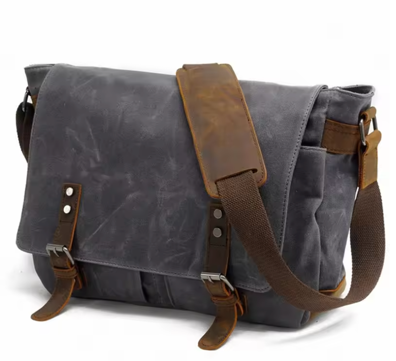 Thick Wax Canvas Men Shoulder bag